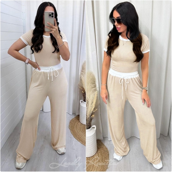 Blue Round Neck Top and Pants Set - Picture 9 of 9